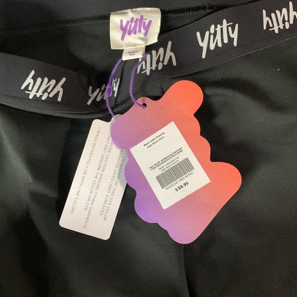 Yitty Major Label Shaping High Waist Logo Waistband Shorts Black Large - Picture 5 of 8